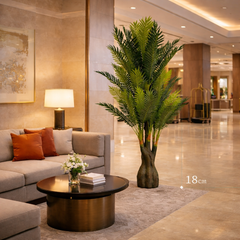 Palmier artificial 170 cm fara ghiveci, decor exotic elegant pentru hol hotel, frunze lungi realiste, design tropical modern