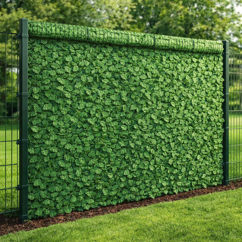 plasa decorativa cu frunze artificiale pentru gard protectie intimitate balcon gradina terasa