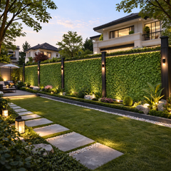 gard artificial cu frunze verzi pentru balcon sau terasa decor exterior si protectie intimitate