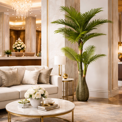 Palmier artificial 160 cm tip diamant frunze evantai decor lobby hotel lux atmosfera tropicala eleganta