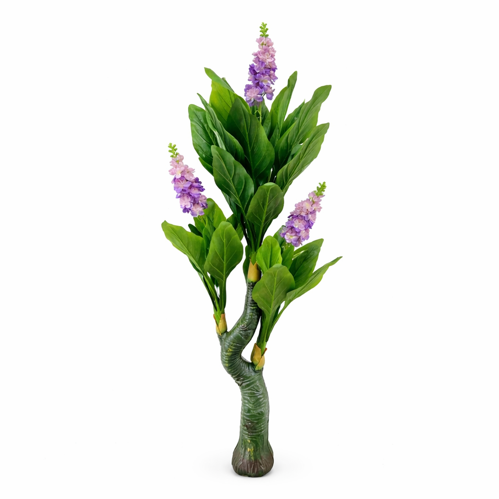 copac artificial 185 cm zambila mov frunze bambus decor realist fara intretinere