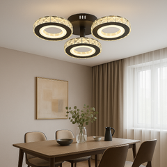 lustra LED 19373/3BK+CR 72W lumina reglabila cu telecomanda, perfecta pentru zona de dining moderna cu iluminare eleganta si practica