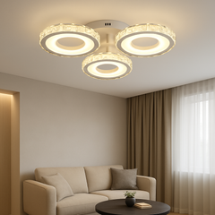 lustra LED 19373/3WH+CR 72W lumina reglabila 3000–6500K cu telecomanda, ideala pentru living modern cu iluminare eleganta si eficienta