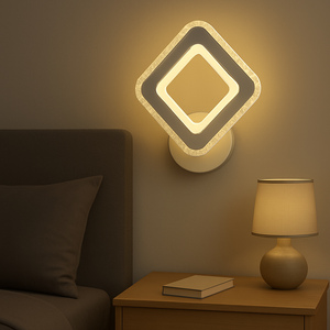 Aplica LED Alb cu Cristale si Cromate 230×197 mm 26W 3 culori