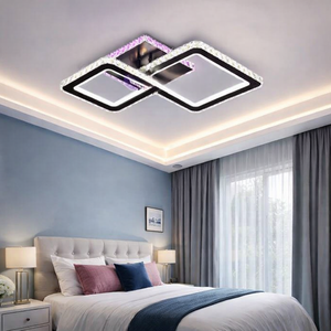 Lustra LED patrata 19376/2 cu cristale si telecomanda 72W