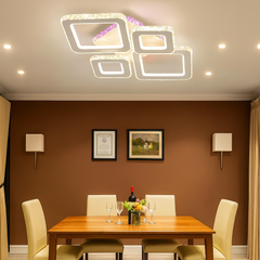 Lustra LED 162W cu lumina reglabila si telecomanda, perfecta pentru zone de dining moderne ce necesita iluminare intensa si atmosfera ajustabila.