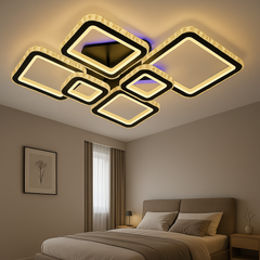 Lustra LED 288W cu reglaj 3000–6500K si telecomanda, potrivita pentru dormitoare moderne ce necesita lumina adaptabila si confort vizual ridicat.