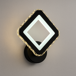 Aplica LED neagra patrata cu crom 26W, 230×197 mm 3 culori