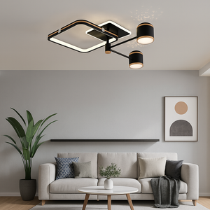 Lustra LED 9235/4 negru geometric 88W cu telecomanda