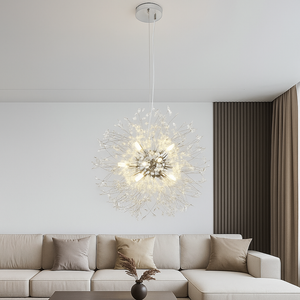 Candelabru sferic argintiu 26011/12CR cu bile cristal, G9