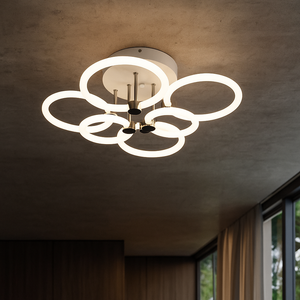 Lustra LED Rotunda 26055 220W Alb Crom cu Telecomanda
