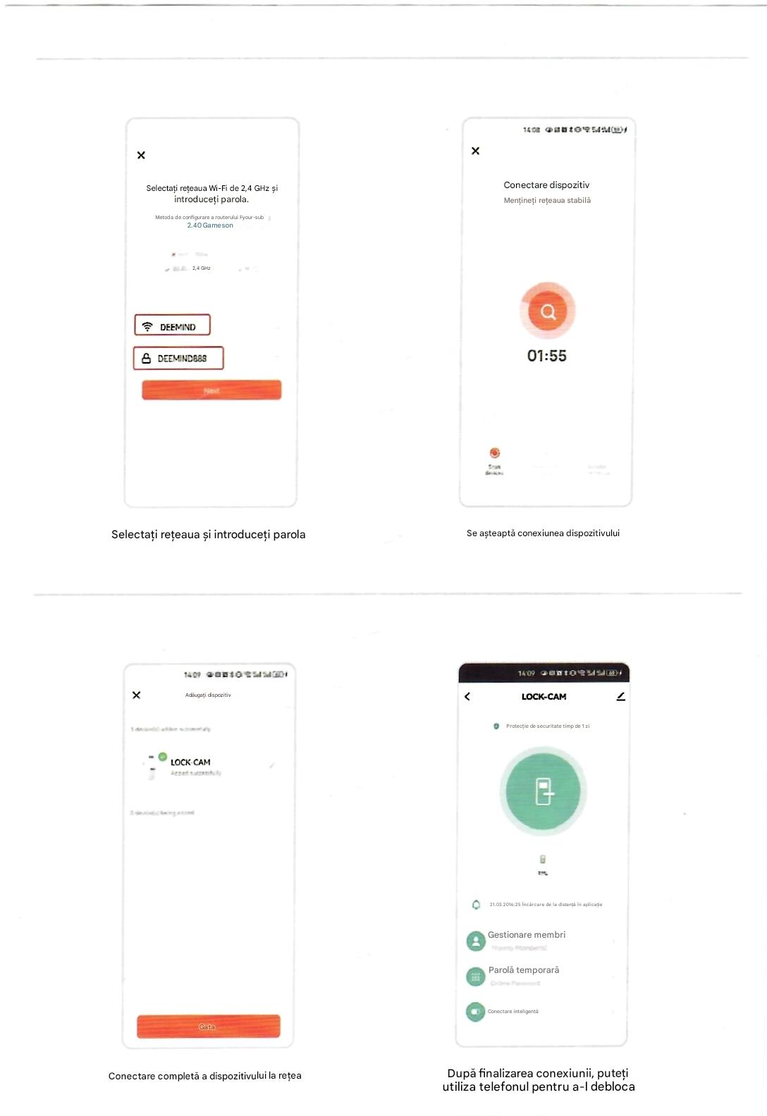 Incuietoare inteligenta cu amprenta cod card cheie IPX65 aplicatia