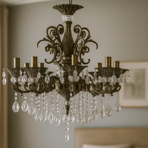 Candelabru Cristal Bronz 2260/8 cu 8 Brate E14