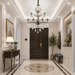 Candelabru Cristal Bronz 2260/8+4 pe Doua Nivele E14