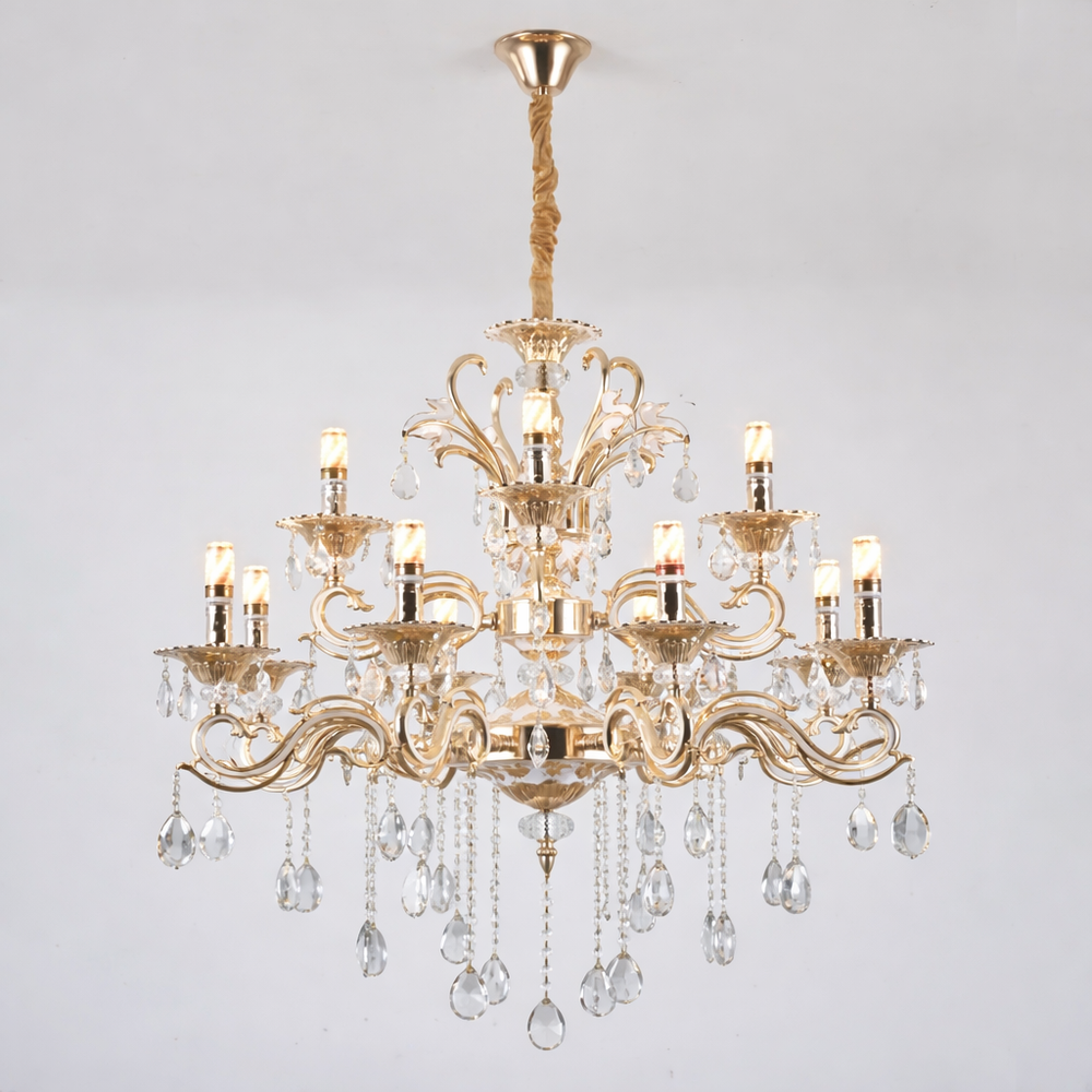 Candelabru clasic auriu cu 12 brate model 2325-8+4/FGD