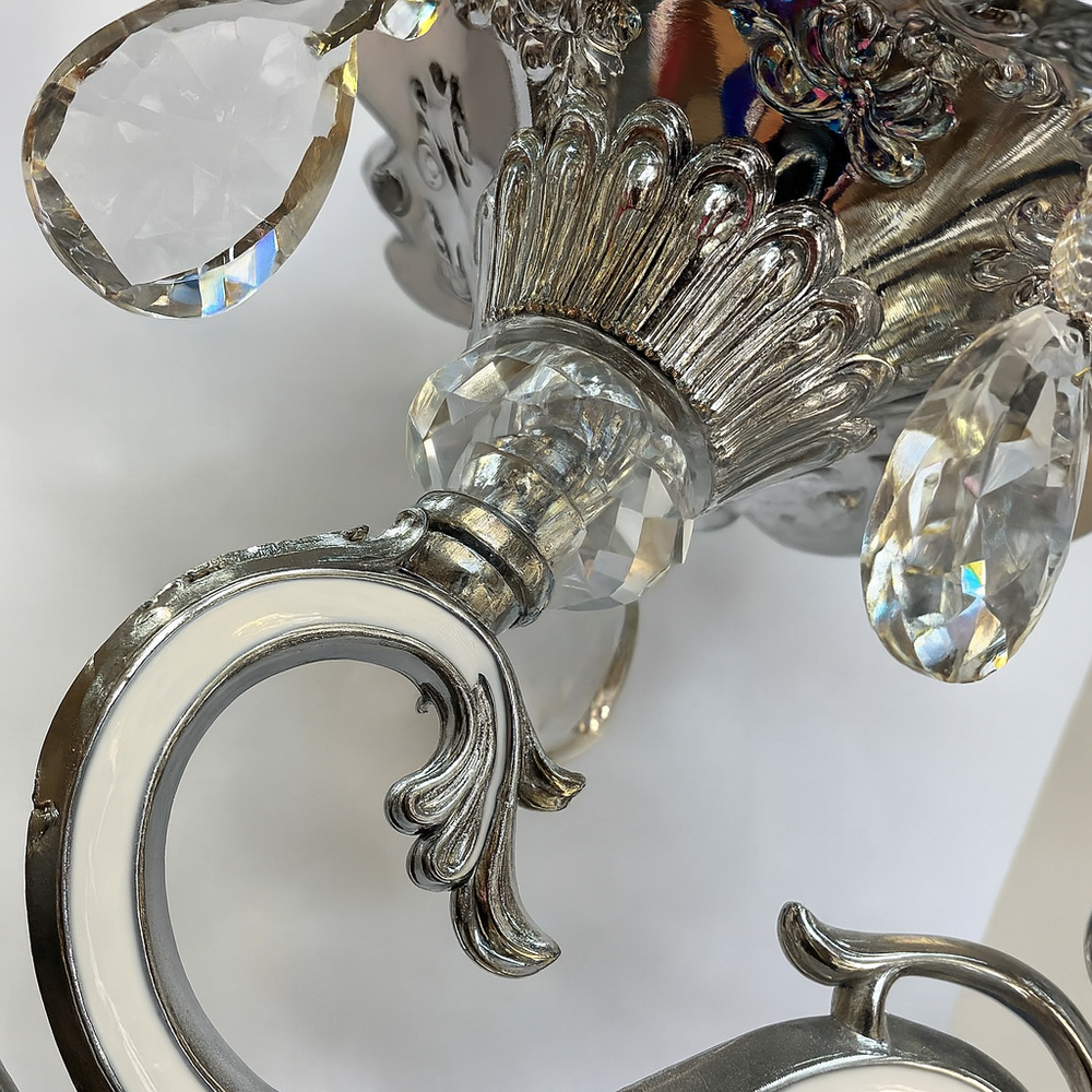 Corp de iluminat tavan cromat cu 8 socluri E14 design clasic