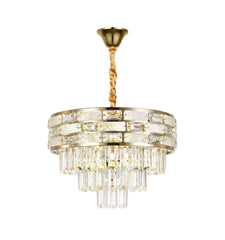Candelabru rotund auriu cu cristale 40 cm model 2477/6-400
