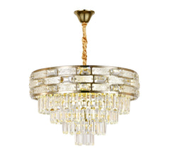Candelabru rotund auriu cu cristale 50 cm model 2477/10-500