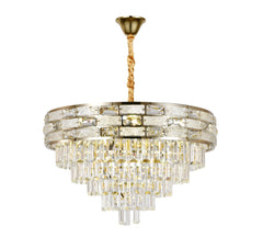 Candelabru rotund auriu cu cristale 60 cm model 2477/12-600