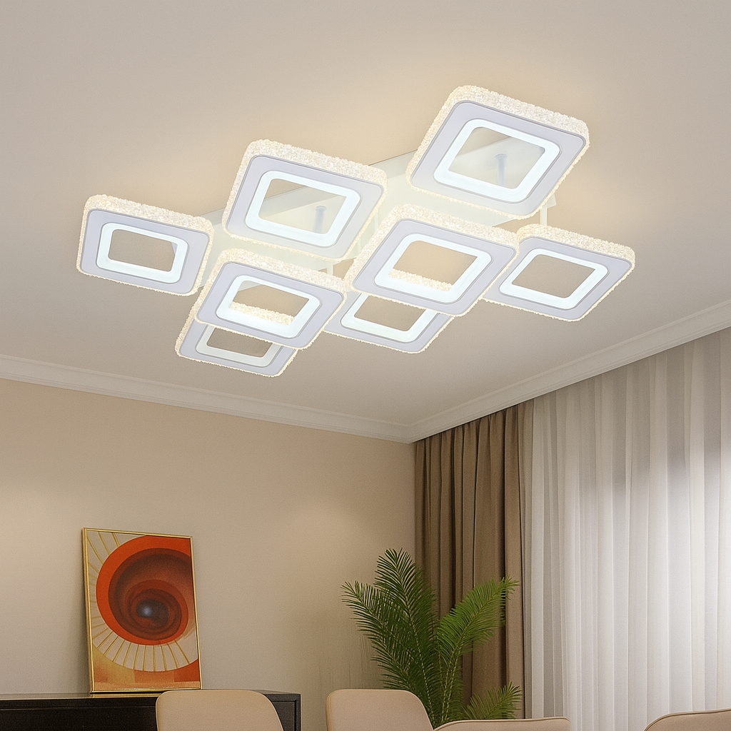 Lustra Led Cu 8W cu LED integrat alb metal pentru dormitor living hol bucatarie birou plafoniera LED moderna pentru dormitor living cu telecomanda