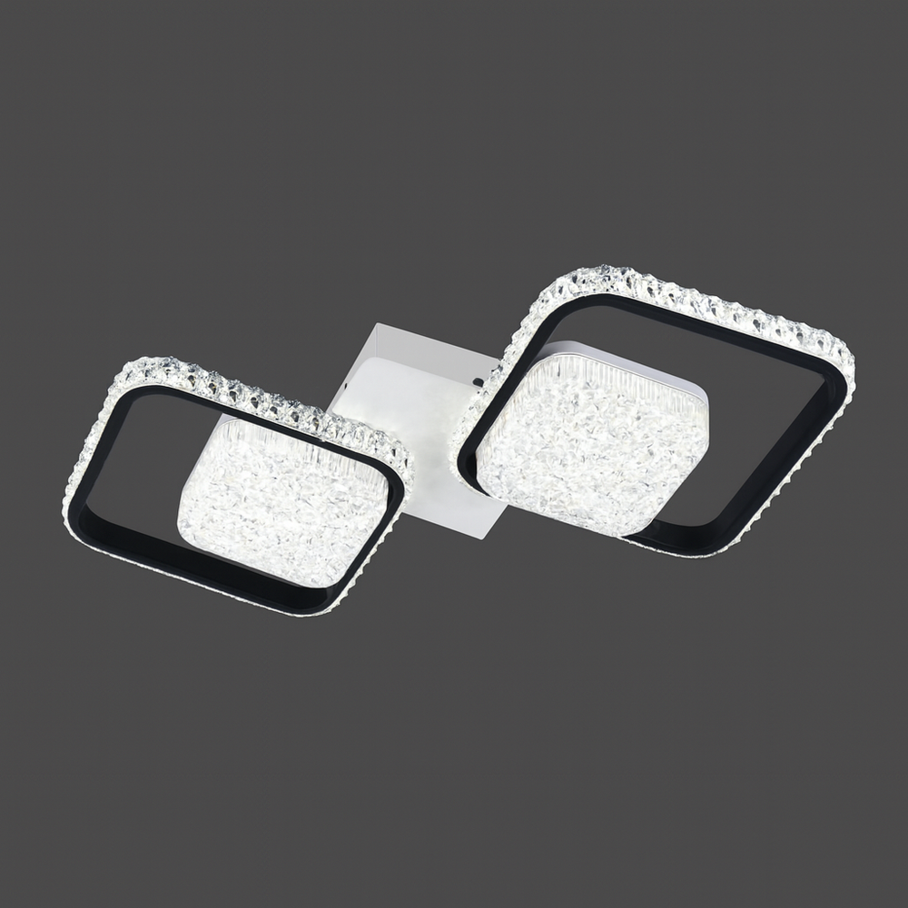 Lustra LED moderna patrata neagra, ideala pentru coridor modern si luminos, cu design contemporan si elegant, model 26233/2+2.