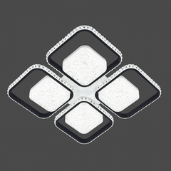 Lustra LED moderna patrate negru alb cu telecomanda 26233/4+4 WH+MB