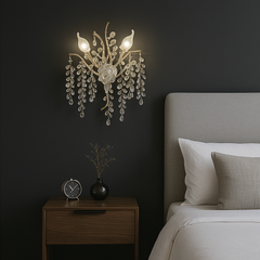 Aplica 27096/2FG aurie cu sticla transparenta, Ø30 cm si 2 E14, ideala pentru dormitor modern cu luminare decorativa calda.