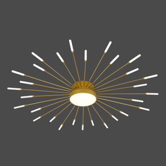 Lustra LED moderna aurie cu design radian si lumina reglabila, potrivita pentru hol spatios si atmosferic, model 27127/30+1.