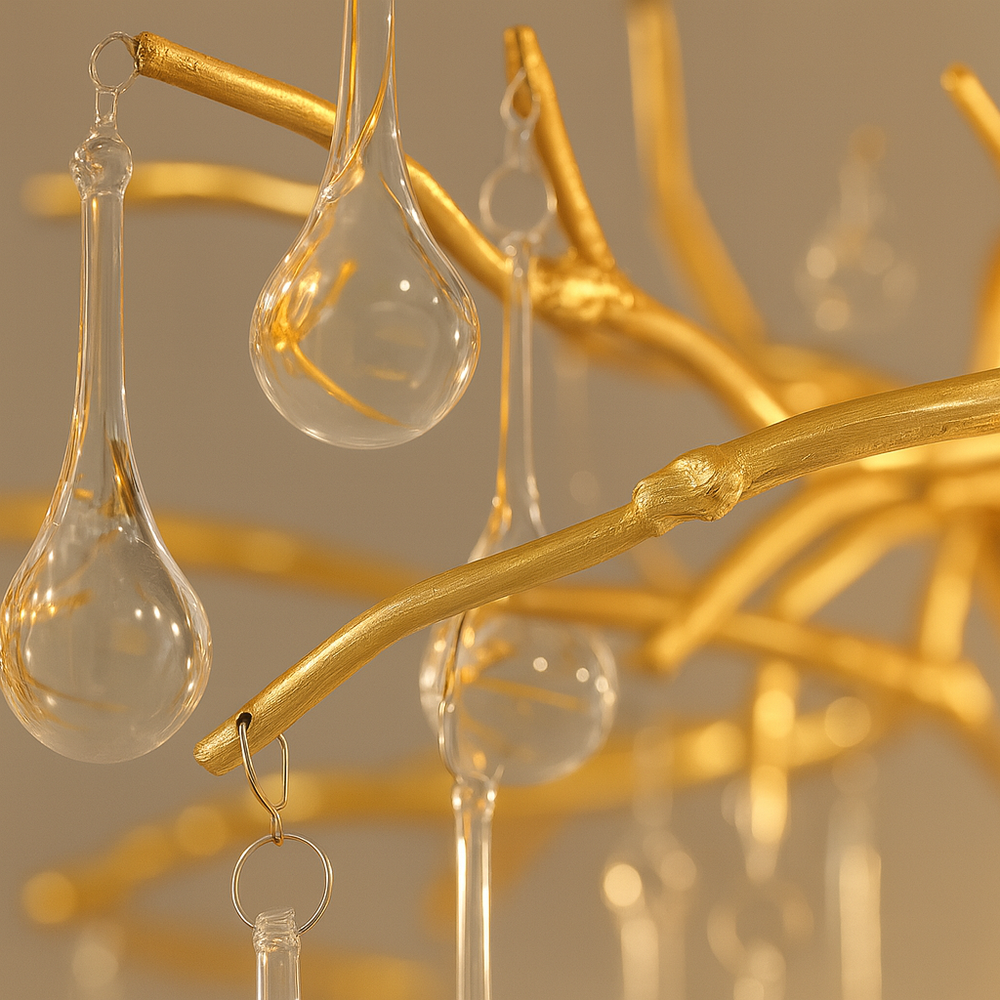 Aplica aurie cu cristale K9 design modern elegant, ideala pentru coridoare cu lumina calda si efect decorativ.