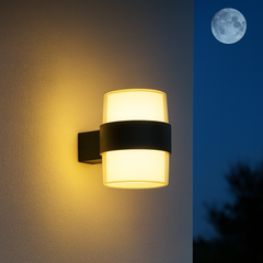 Aplica LED exterior 10W negru mat IP65 waterproof, lumina calda pentru fatade, terase si balcoane.