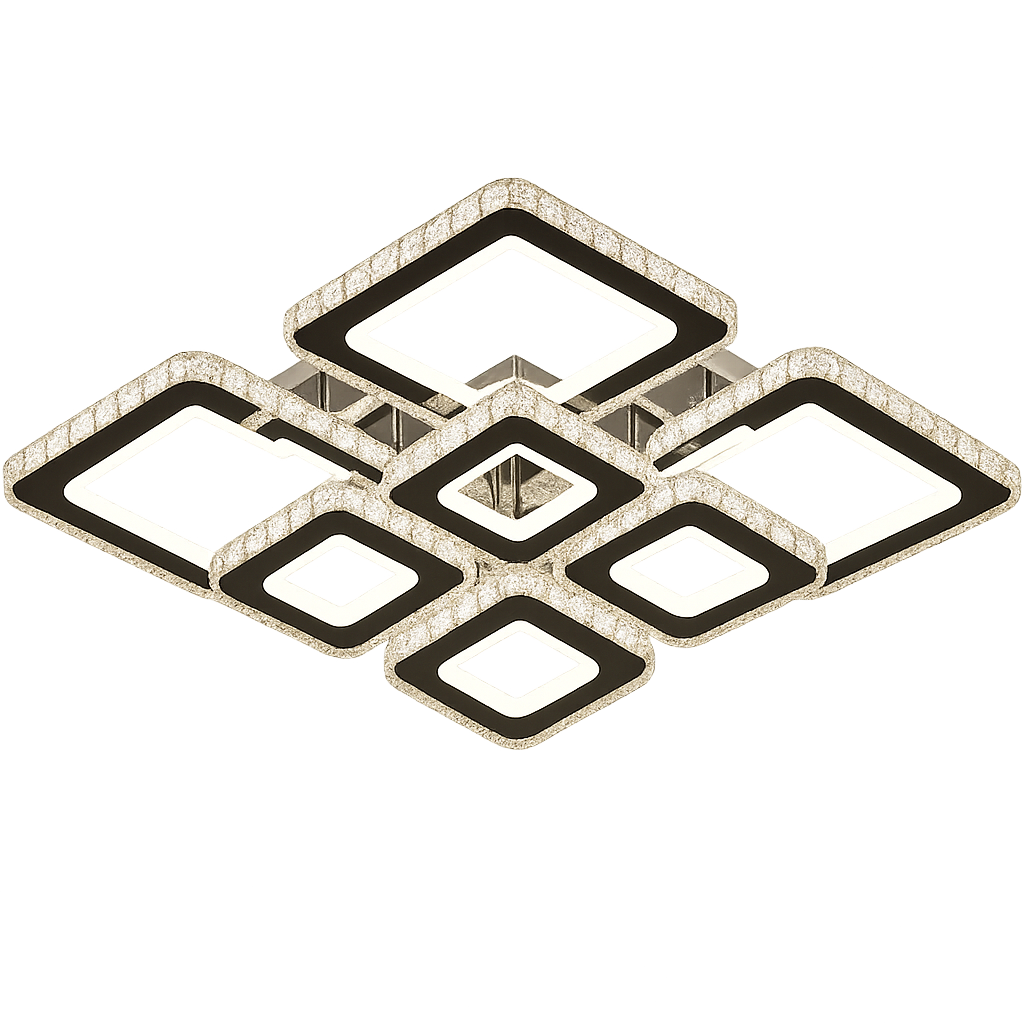 Lustra LED patrata 256W cu lumina reglabila si telecomanda, potrivita pentru iluminarea eficienta si moderna a unui birou contemporan