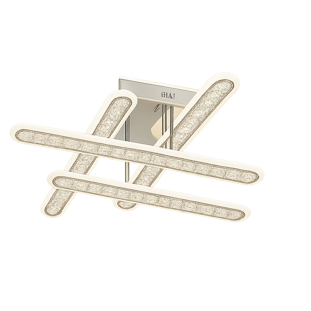 Lustra LED geometrica 200W cu lumina reglabila 3500K-6500K si RGB, potrivita pentru iluminarea moderna si dinamica a unui birou contemporan