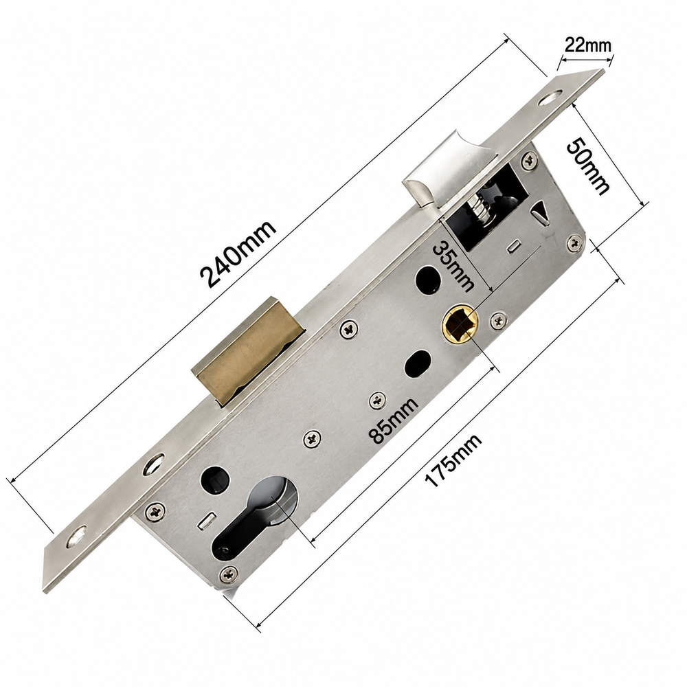 Încuietoare inteligentă D02 pentru uși metalice și uși blindate cu broască europeană 85 mm, control prin aplicația TUYA Smart, deblocare cu amprentă digitală, cod PIN, card RFID, cheie mecanică și telefon, design impermeabil pentru exterior, culoare negru mat.