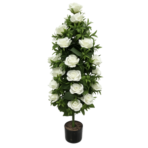 Copac artificial cu 37 trandafiri albi 128 cm XC-TR37A-128CM