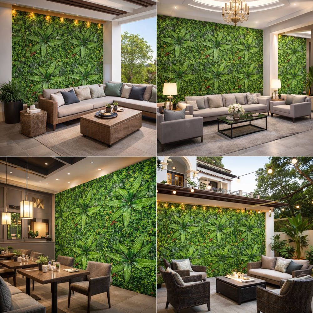 perete vegetal artificial decorativ pentru restaurant hotel sau cafenea panou verde decor perete interior