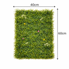 panou perete vegetal artificial cu flori mici 40x60cm decor perete verde png fundal transparent