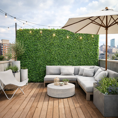 panou perete vegetal artificial pentru terasa decor perete exterior protectie intimitate