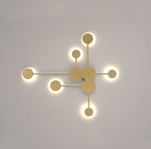 Aplica LED moderna geometrica aurie cu telecomanda 71086/3+3