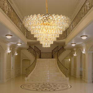 Candelabru rotund cristal auriu 80 cm model 8650-800