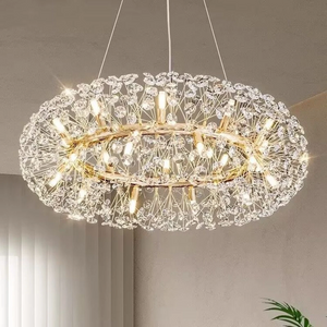 Candelabru inel auriu cu cristale 60 cm model 5525/600