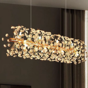 Candelabru cilindric cu cristale 5523-900×300 FGD auriu