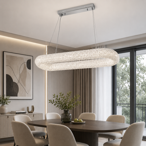 Candelabru LED dreptunghiular argintiu 124W cu telecomandă 5558-300-850CR