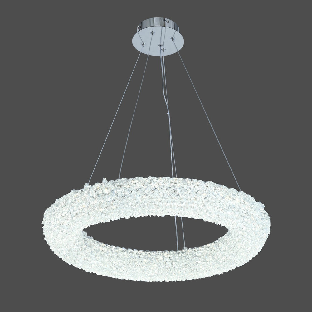Candelabru LED 5558-500 CR din cristal argintiu, lustra suspendata moderna, imagine produs PNG cu fundal alb