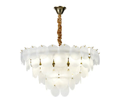 Candelabru modern auriu sticla mata Ø75 cm 15 E27 5867-750 TB