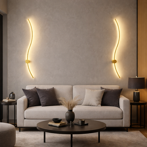 Aplica LED ondulata aurie metal 38W lungime 1000mm 3 culori