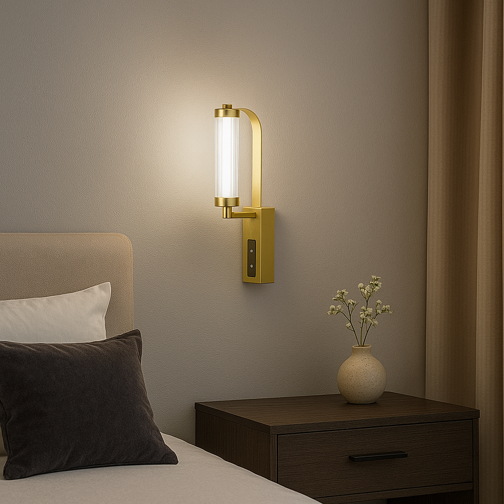 Aplica LED 59227/440 gold cu panou tactil si lumina reglabila pentru dormitor modern