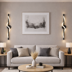 Aplica LED LUBAN Spiral neagra design spiralat 20W montata pe perete in living modern artistic