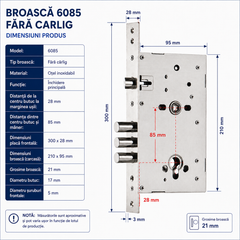 Incuietoare Inteligenta pentru Broasca 85mm | Palm Recognition | Face Recognition 3D | TUYA Smart | Rezistenta la Ploaie
