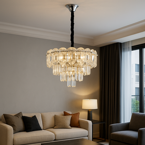 Candelabru rotund auriu cu cristale 40 cm model 7058-400 GD