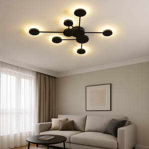 Aplica LED moderna geometrica negru cu telecomanda 71086/3+3 Black